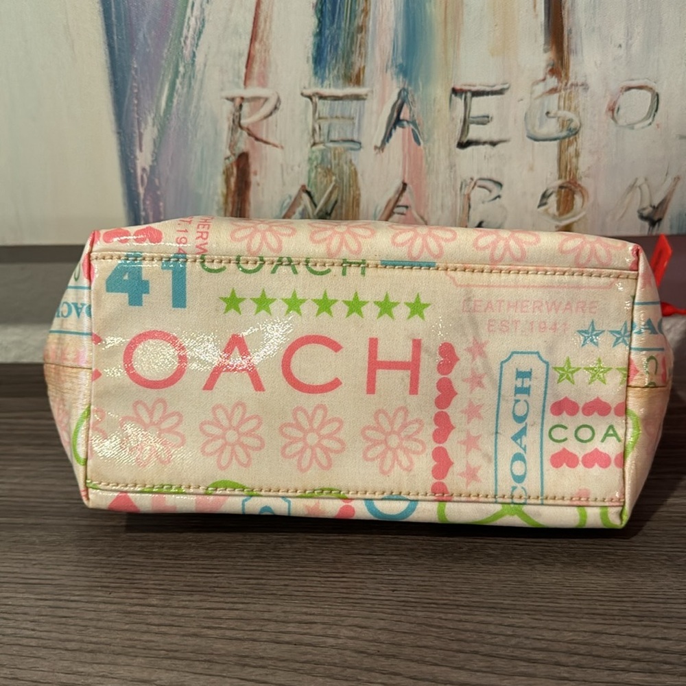 Coach Multicolored Bag Pink Green Blue White - Picture 4 of 8